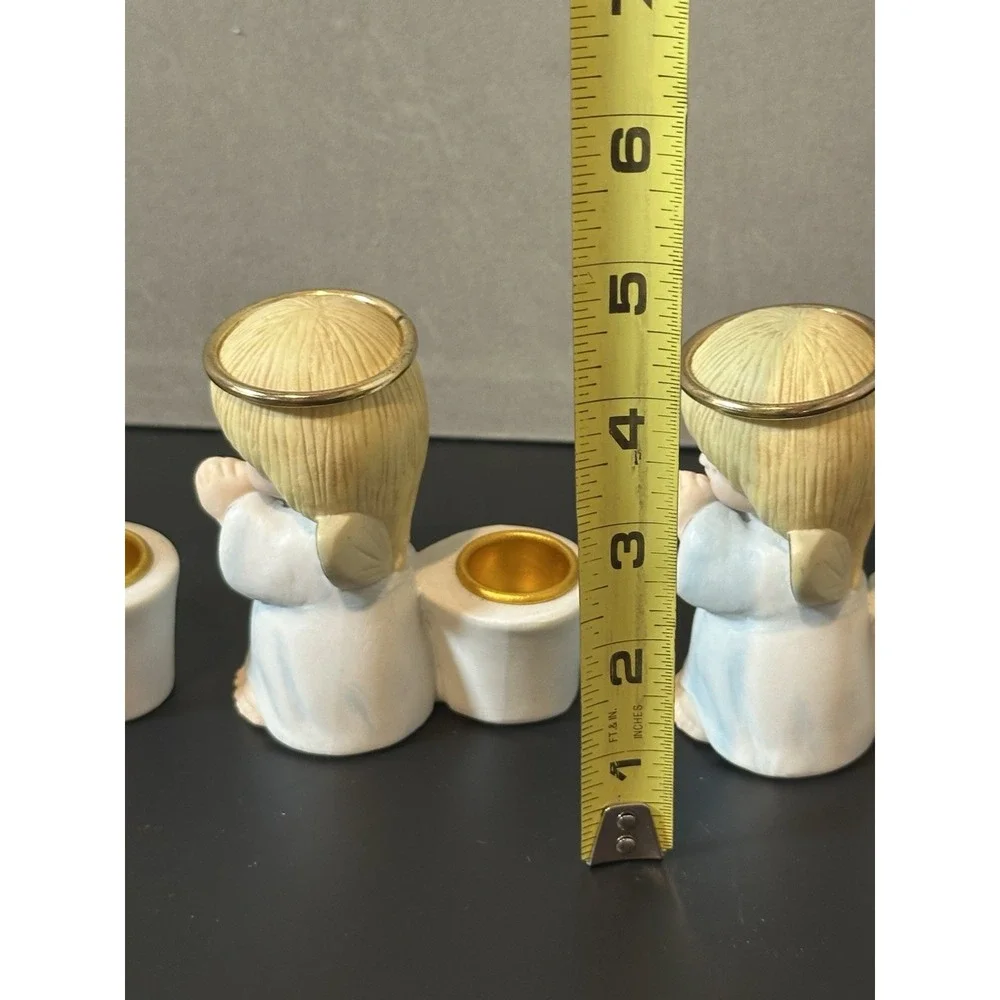 vintage porcelain Angel Candle Holders Lot Of 3‎